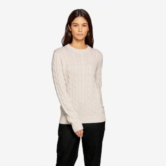 NWT Vallier Dalston 100% Merino Wool Cable Knit Sweater -Unisex, Heather Grey, M - Picture 1 of 5